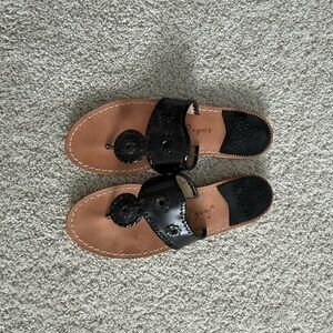 Jack Rogers Black Leather Sandals